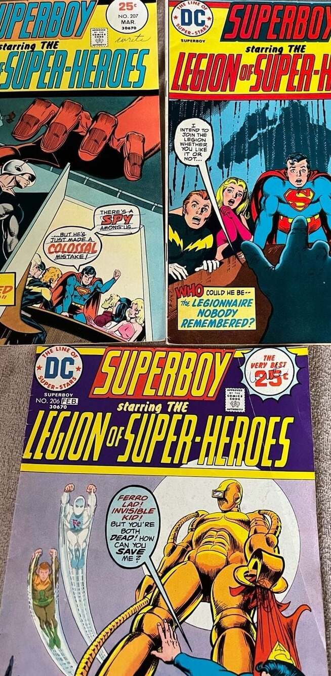 Lot of 3 DC Comics: Superboy Starring the Legion of Super-Heroes Nos. 204, 206,